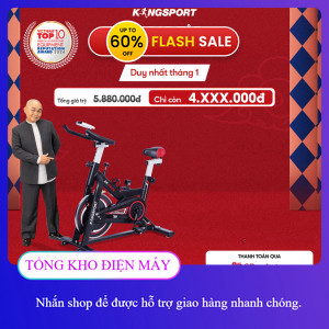 ib nhận voucher ✔️_ Xe đạp tập KINGSPORT BK5806 bánh đà 6kg khả năng kháng lực cao, tích hợp đồng hồ