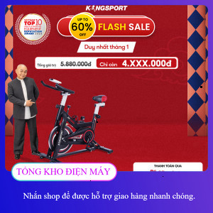 ib nhận voucher ✔️_  [KOL] Xe đạp tập KINGSPORT BK5806 bánh đà 6kg khả năng kháng lực cao, tích hợp 