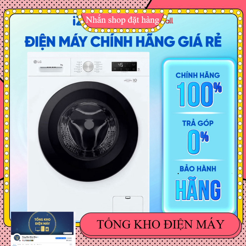 ib đặt hàng nhanh_ FB1209S6W1  Máy Giặt LG Inverter 9 Kg FB1209S6W1  Hàng chính hãng _miễn phí lắp đ