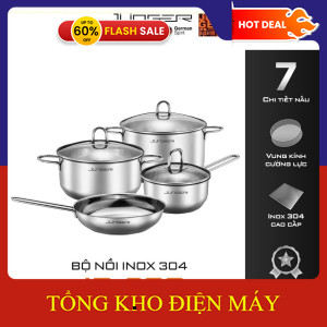 nhắn shop đặt hàng_  Còn 1cBộ nồi inox 304 Junger JC200 7 chi tiết Tay cầm cách nhiệt  _free ship