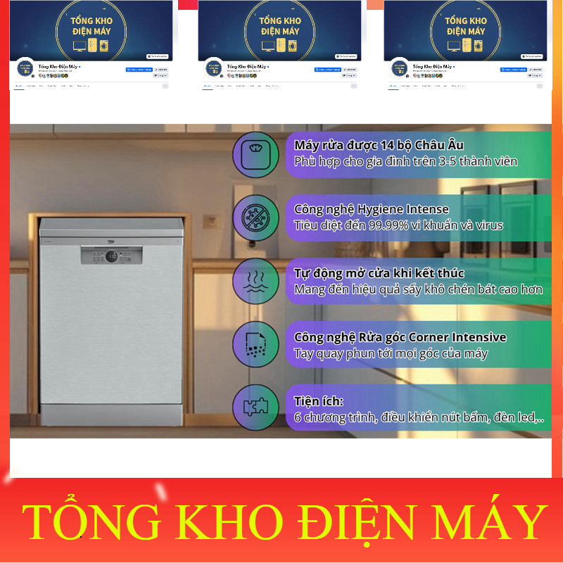 ib shop_ Máy Rửa Chén Beko BDFN26430XC  Xuất Xứ Châu Âu(SP Khanh  LIKE NEW  Hãng Bảo Hành) _siêu khu