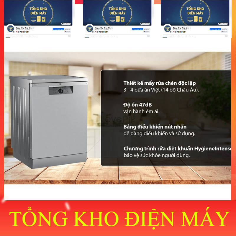 ib shop_ Máy Rửa Chén Beko BDFN26430X  THỔ NHĨ KỲ (N.7T5)(SP Khanh  LIKE NEW  Hãng Bảo Hành) _siêu k