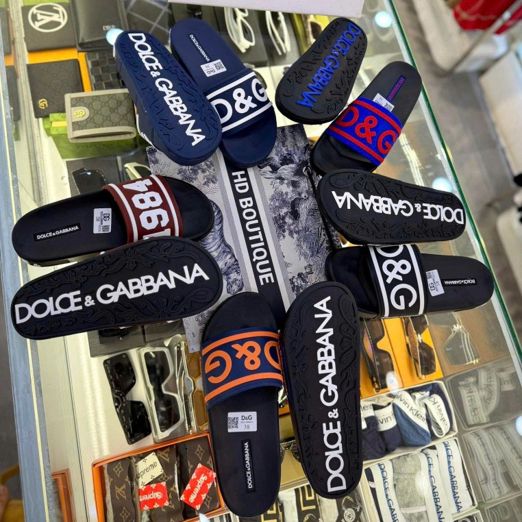 dép icon Dép Nam D&G 2 Lớp quai ngang Kiểu Cách Độc Lạ - Dép DG cao su , đế đúc công nghệ cao chống 