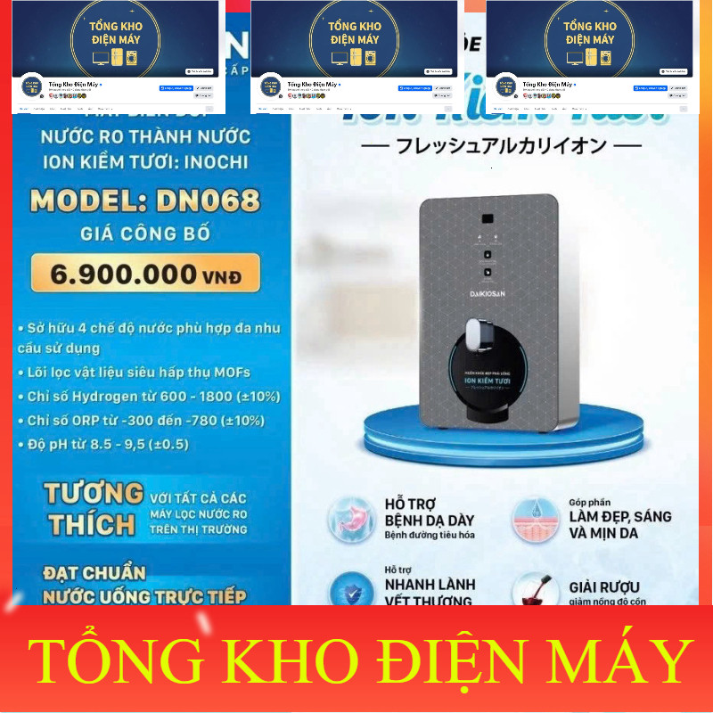 ib shop_ Máy biến đổi nước RO thành nước ion kiềm tươi Daikiosan DN068 _siêu khuyến mãi