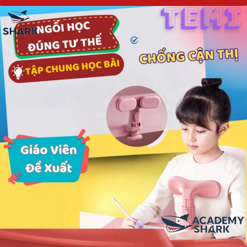 【Shark Academy】 Giá đỡ cằm hỗ trợ tư thế cho trẻ từ 5-15 tuổi, ngừa cận thị và gù lưng khi học.