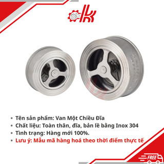 Van 1 Chiều Đĩa Inox 304 Kẹp Bích JIS 10K - Van Chống Hồi Nước, Van 1 Chiều Hơi Nóng