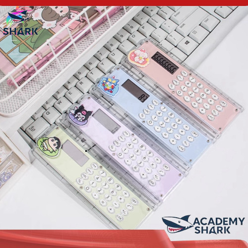 【Shark Academy】 Thước kẻ hoạt hình 15cm - Công cụ đo lường lý tưởng cho học sinh và dân văn phòng