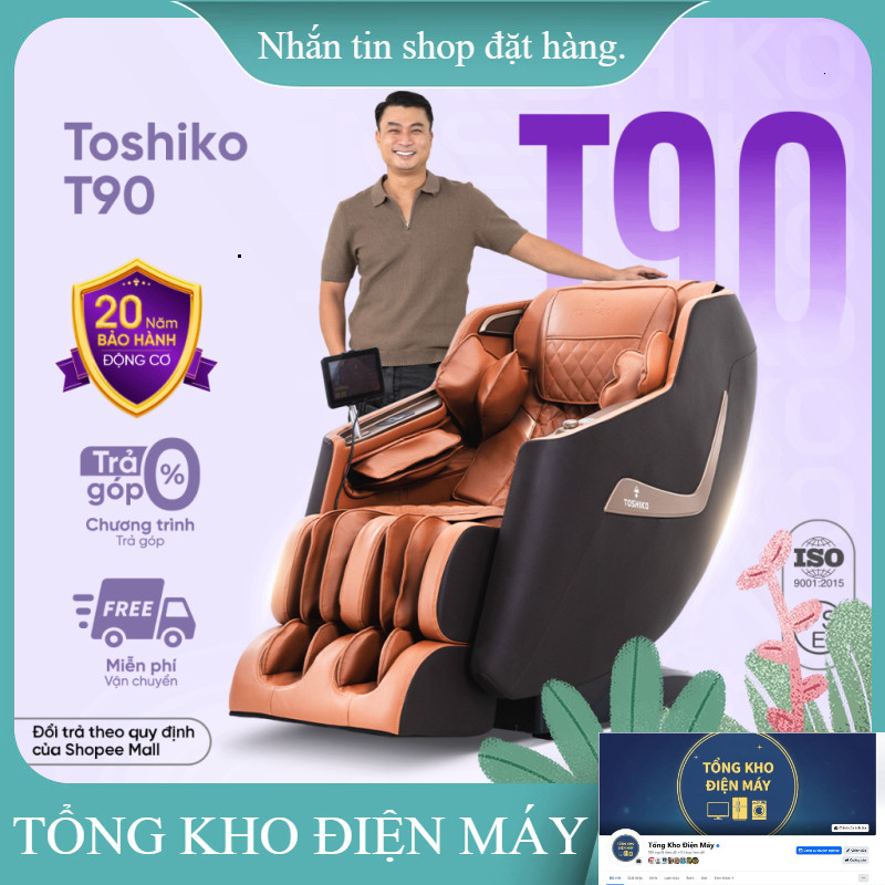 ib giảm thêm ✔️_  Ghế massage Toshiko T90 với 12 bài tập tự động giúp hỗ trợ massage giảm đau mỏi tạ