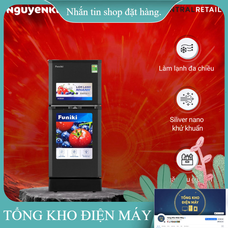 ib giảm thêm ✔️_  Tủ lạnh 2 cánh Funiki 120 lít ngăn đông trên HR T6120TDG _hàng mới chính hãng