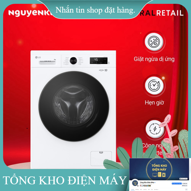 ib giảm thêm ✔️_  Máy giặt LG Inverter cửa ngang 9 kg FB1209S5W _hàng mới chính hãng