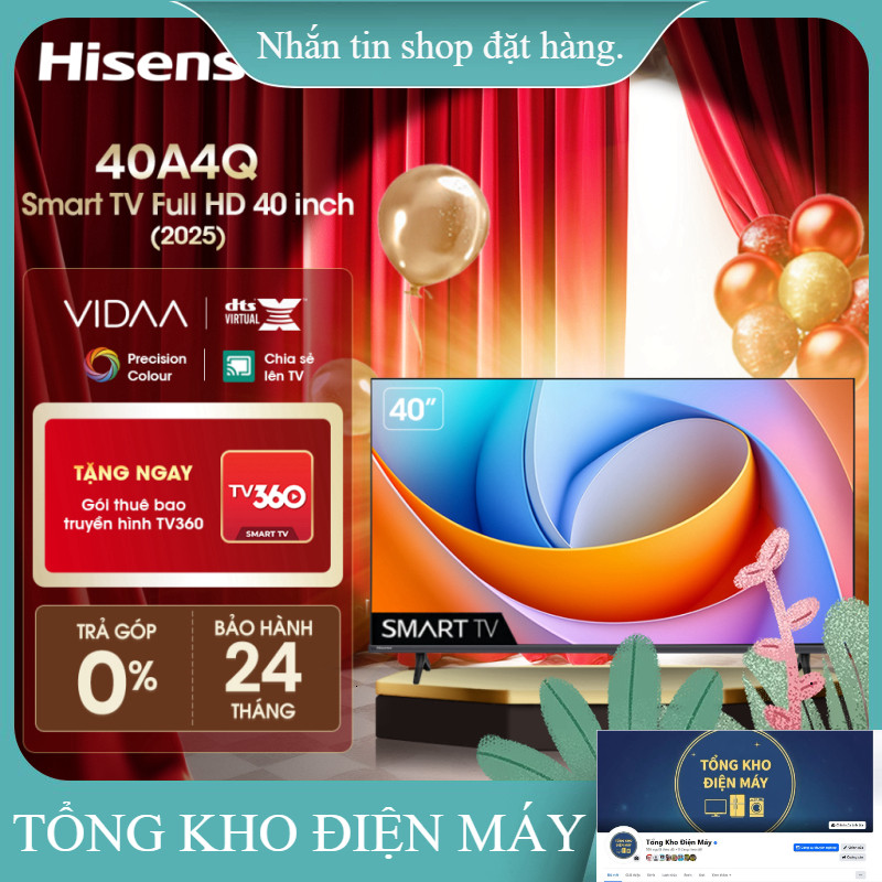 ib giảm thêm ✔️_  Smart Tivi Hisense 40 inch FHD 40A4Q, Giao hàng toàn quốc, Bảo hành 2 năm _hàng mớ