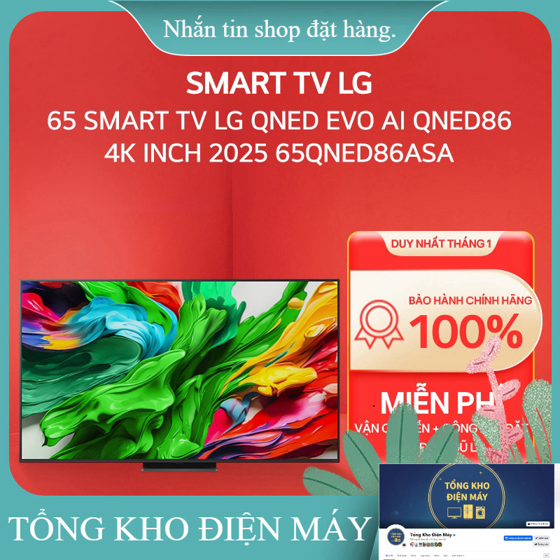 ib giảm thêm ✔️_  65QNED86ASA  65 Smart TV LG QNED evo AI QNED86 4k Inch 2025 _hàng mới chính hãng