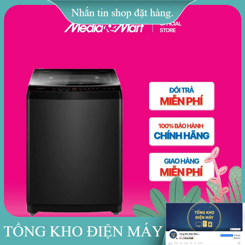 ib giảm thêm ✔️_  [MEDIAMART]  Máy giặt lồng đứng Aqua 8 kg AWM8316K(B)  FREESHIP,Bảo hànhchínhhãng 