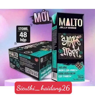 (có sẵn ra tết giao)thùng 48 Hộp Sữa MALTO Lúa Mạch Hương Sôcôla Bạc Hà Thạch Mát Lạnh 170ml