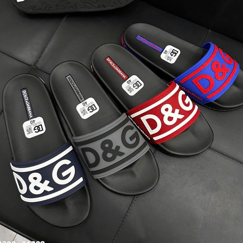 dép icon Dép lê DG Thời Trang chữ đen  Full box - Dép dg Full Box ,Dép dg cho nam mẫu mới 2026 (ảnh 