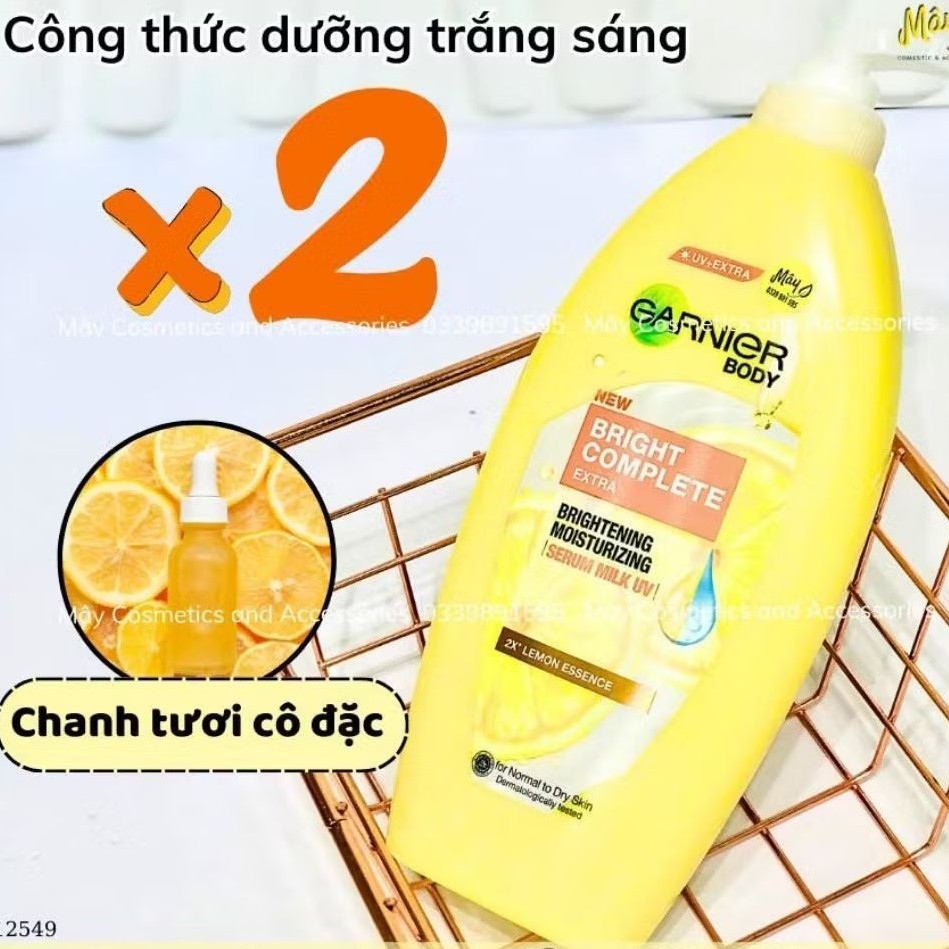 Sữa dưỡng thể Garnier Serum Milk UV dưỡng trắng cấp ẩm chai chiết 100ml