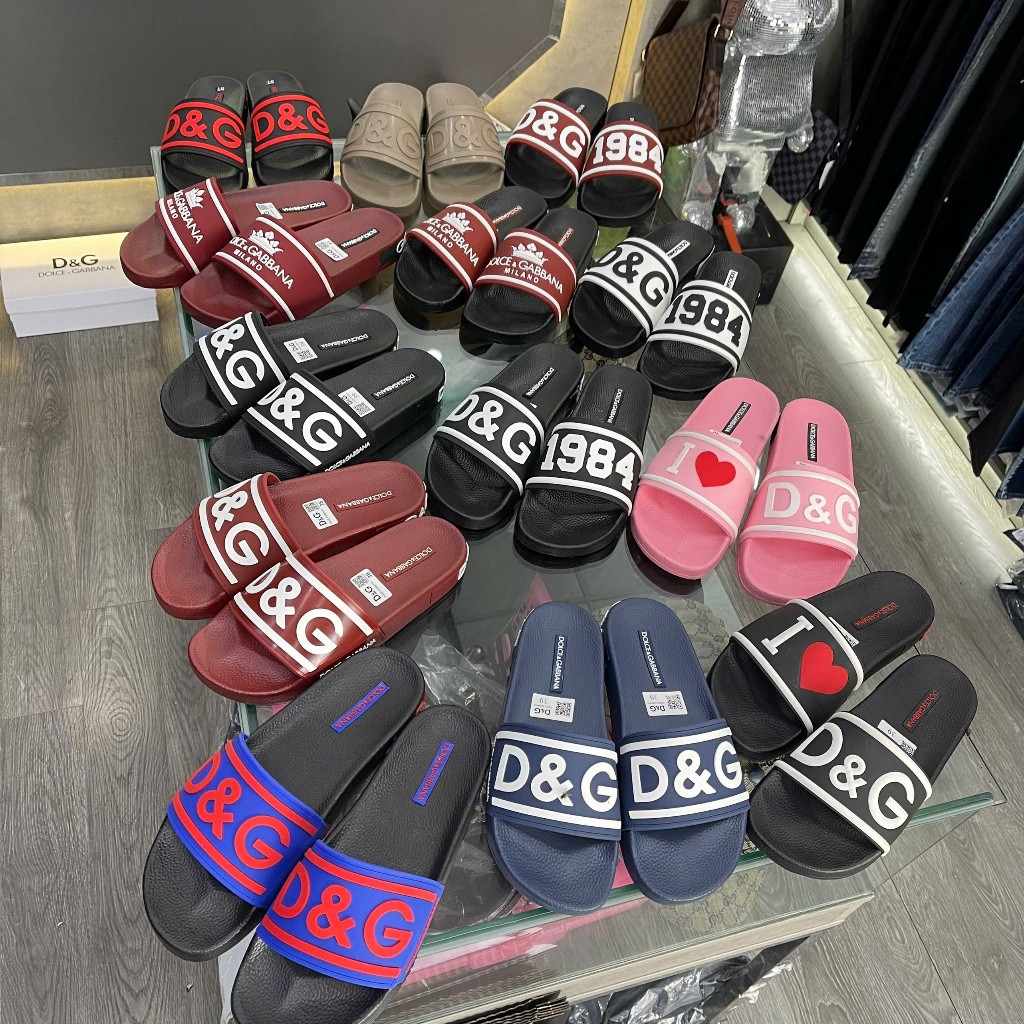 dép icon Dép Nam D&G quai ngang Kiểu Cách Độc Lạ - Dép DG 2 lớp cao su , đế đúc công nghệ cao chống 