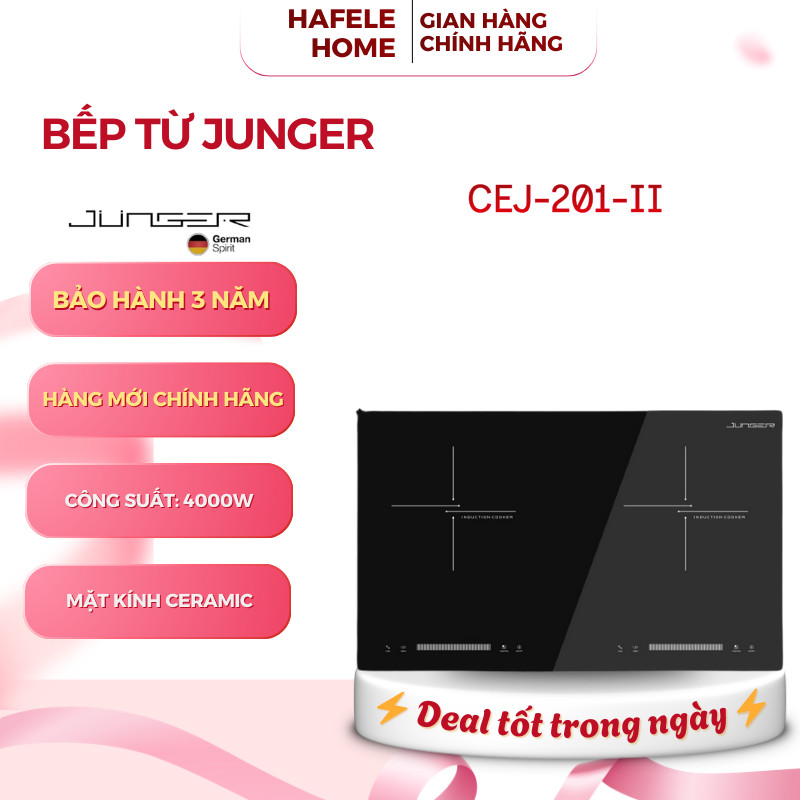 Bếp Từ Đôi Âm Junger CEJ-201-II – Công Suất 4000W – Bảng Điều Khiển Cảm Ứng - EEH