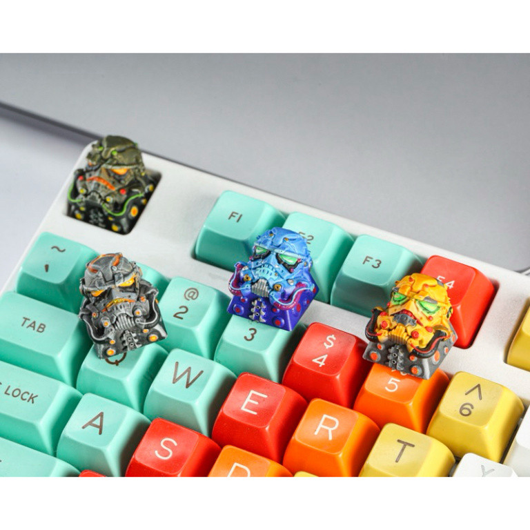 Nút bàn phím cơ Cyberpunk trooper, Keycap resin Cyberpunk trooper, Keycap Artisan Cyberpunk trooper