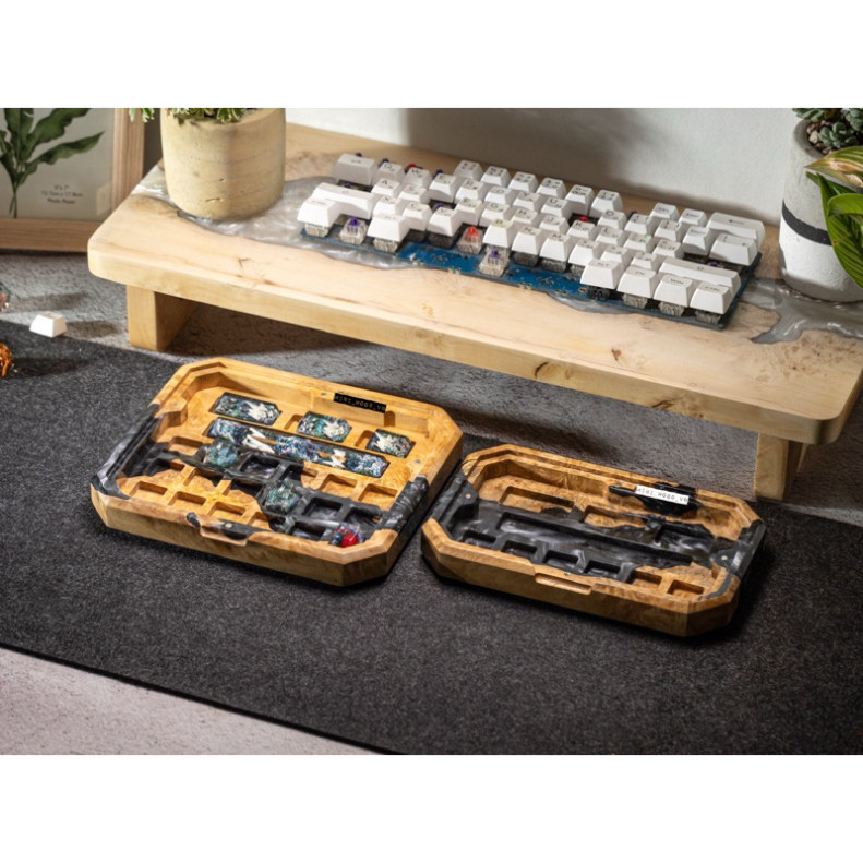 Hộp vuông đựng keycap artisan thủ công, Square box for storing handmade artisan keycaps