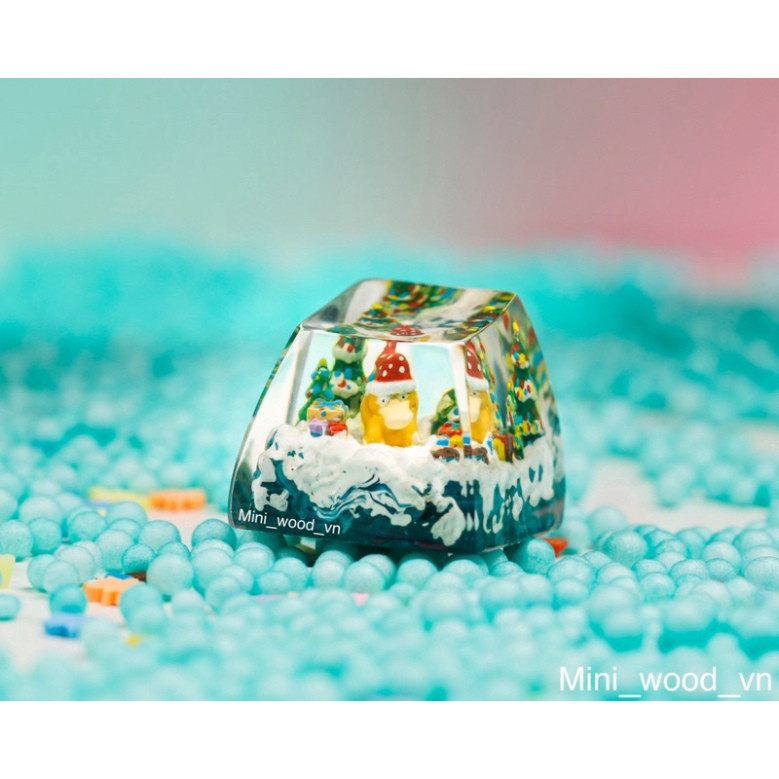Keycap resin Christmas, Keycap artisan Christmas, Keycap Handmade Custom Resin Artisan Pokemon