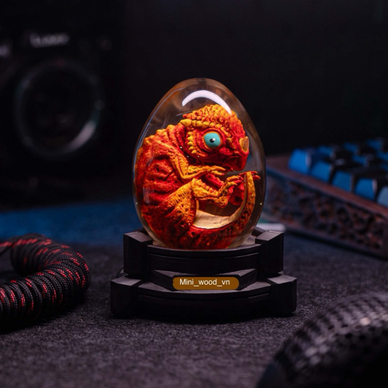 Đèn gỗ resin epoxy Trứng Khủng Long, Lamp resin epoxy Dinosaur eggs, Lamp resin epoxy Night Light Cu