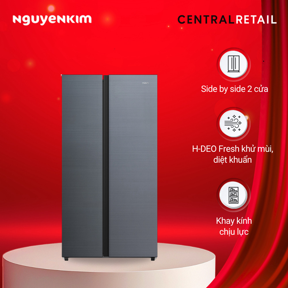 [Mới 2025] Tủ lạnh 2 cánh Aqua Inverter 569 lít AQR-S633XA(SL)