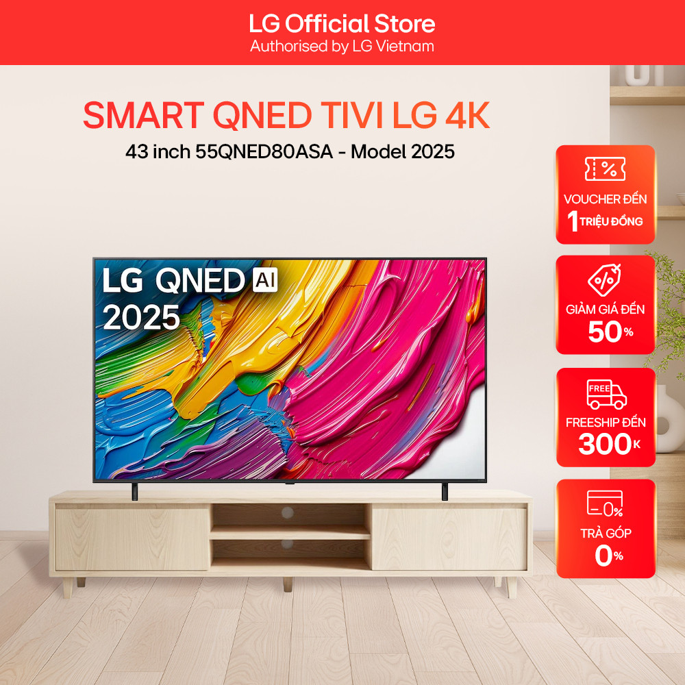 Smart QNED Tivi LG 43 inch 4K 43QNED80ASA - Model 2025