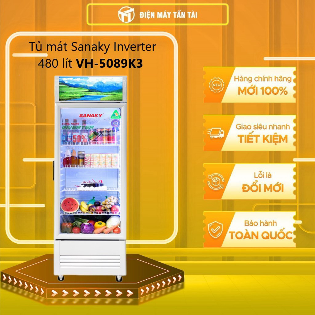 [TẤN TÀI LĐ 0Đ] VH-5089K3 - Tủ mát Sanaky Inverter 480 lít VH-5089K3 - MIỄN PHÍ GIAO HCM