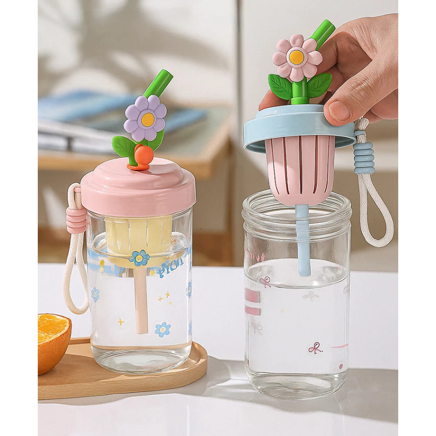 【Bán sỉ/mua nhiều giảm giá】Cốc thủy tinh hoa nhí dễ thương trang trí xinh xắn【 T6V S 】c2