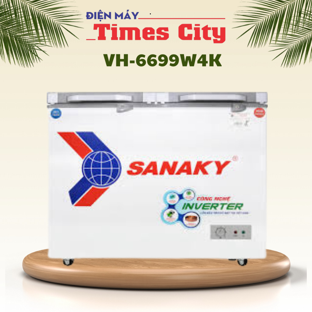Tủ đông Sanaky inverter VH-6699W4K 660 lít 2 chế độ, 2 ngăn đông - mát riêng biệt