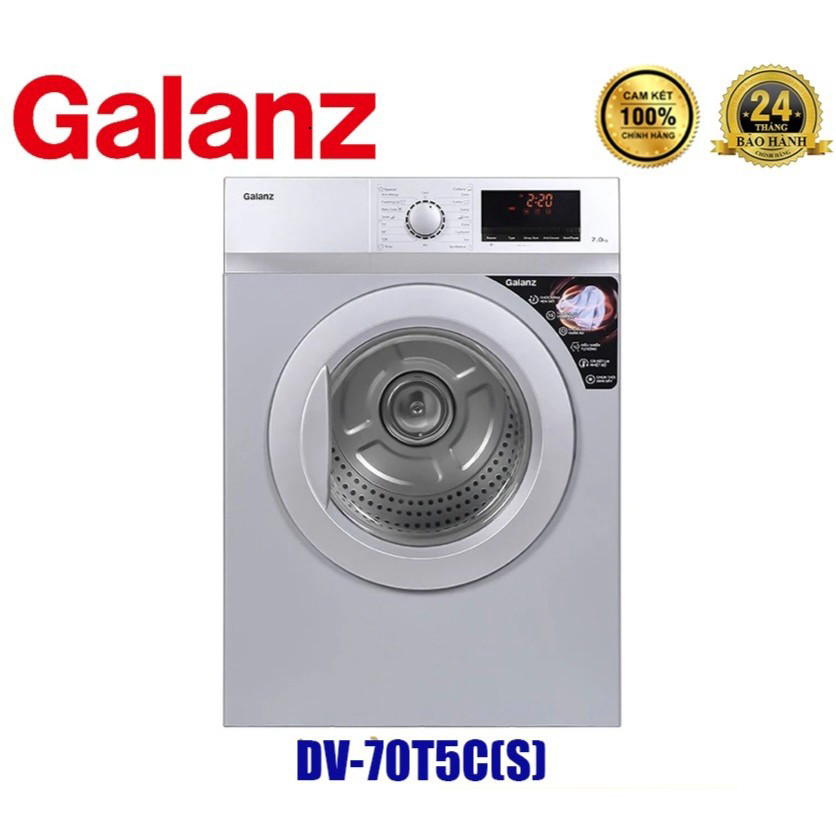 Máy sấy thông hơi Galanz DV-70T5C(S) 7Kg, Bảo hành 24 tháng chính hãng tại nhà