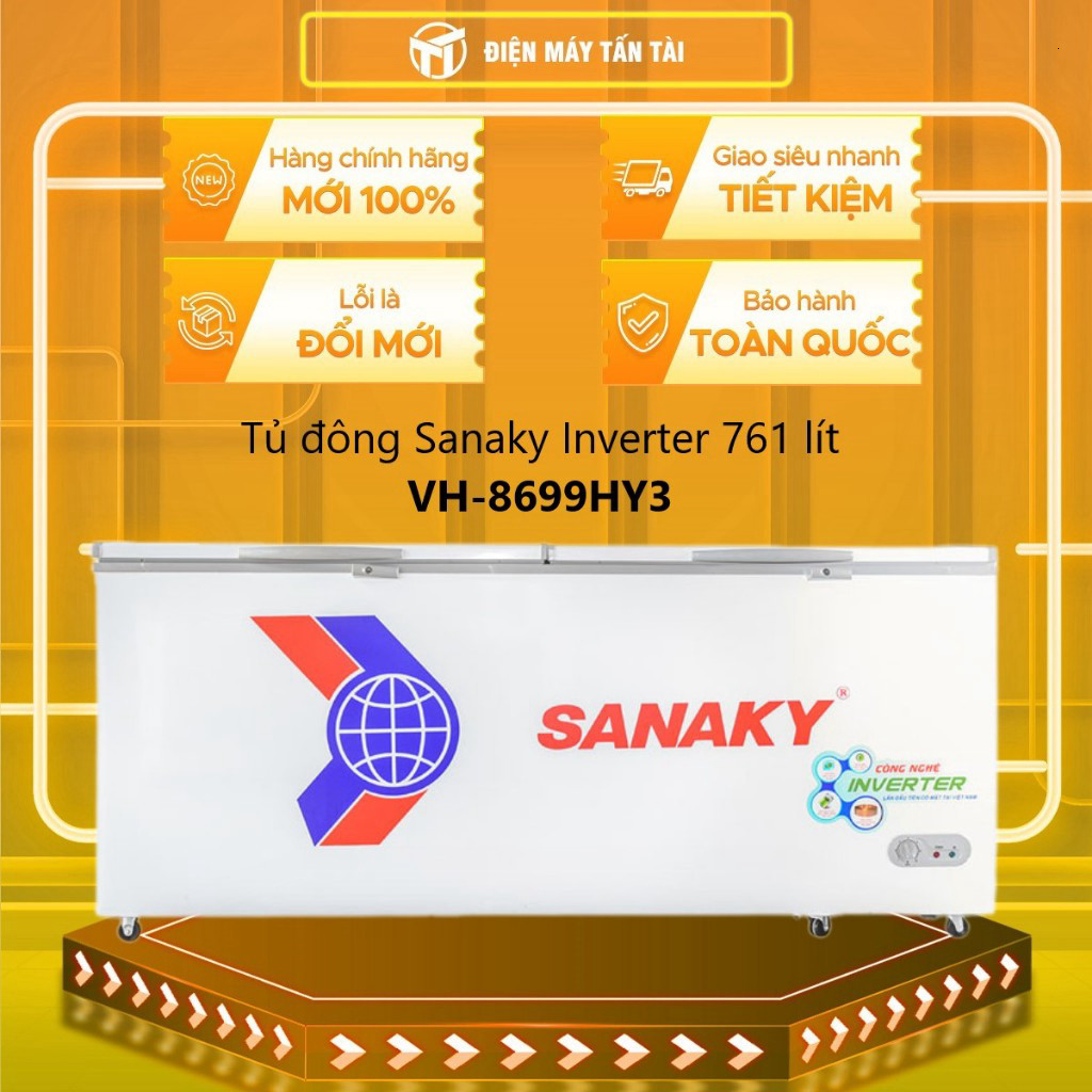 VH-8699HY3 - Tủ đông Sanaky Inverter 761 lít VH-8699HY3 1 ngăn đông 2 cửa - MIỄN PHÍ GIAO HCM