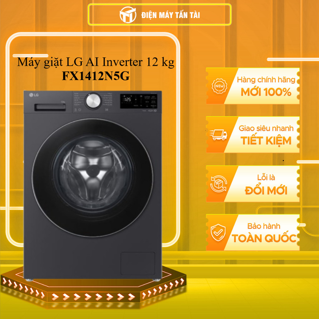 FX1412N5G - Máy giặt LG AI Inverter 12 kg FX1412N5G - BẢO HÀNH CHÍNH HÃNG - GIAO TOÀN QUỐC