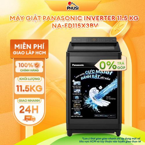 NA-FD115X3BV [GIAO LẮP MIỄN PHÍ HCM] Máy giặt Panasonic Inverter 11.5 Kg - CHÍNH HÃNG, BH 2 NĂM