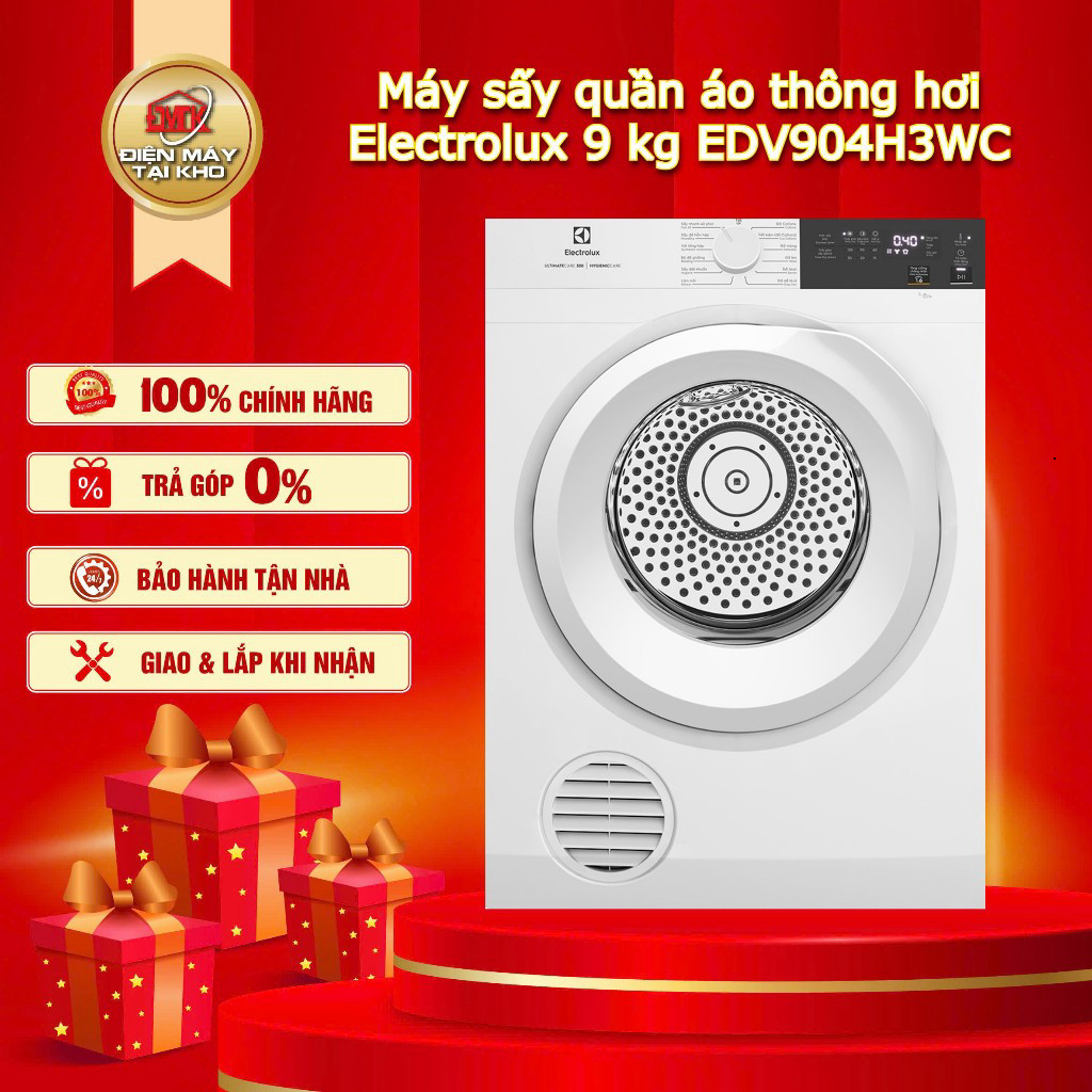 EDV904H3WC - Máy sấy quần áo thông hơi Electrolux 9 kg EDV904H3WC