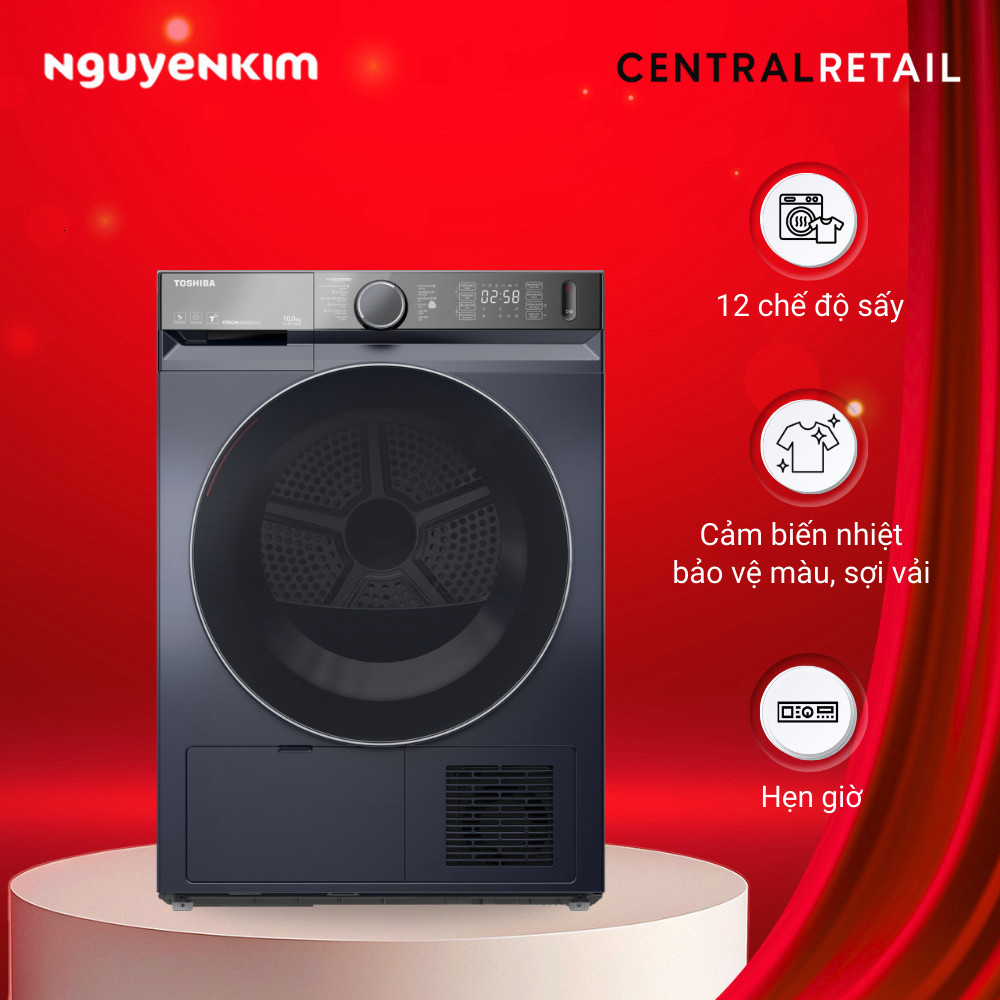 [Mới 2025] Máy sấy quần áo bơm nhiệt Toshiba Inverter 10 kg TD-BP110GHV(MG)