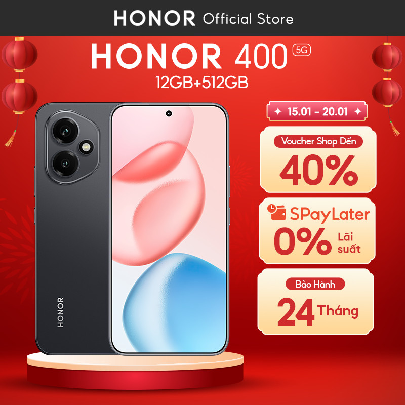Điện Thoại Honor 400 5G 12GB + 512GB | AI Camera 200MP, Sạc Nhanh 80W | Snapdragon 7 Gen 3 | BH 24 T