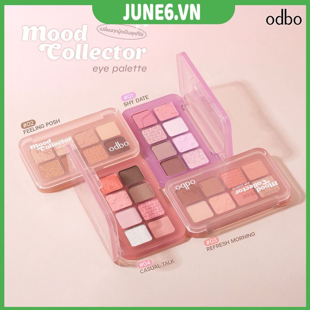 Bảng Phấn Mắt Odbo 8 Ô Nhũ Lì Trong Suốt Mood Collector Eye Palette OD2030
