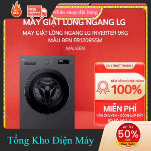 ib shop ✔️_   [Chỉ giao miền Nam] FB1209S5M  Máy giặt lồng ngang LG Inverter 9kg màu đen FB1209S5M _