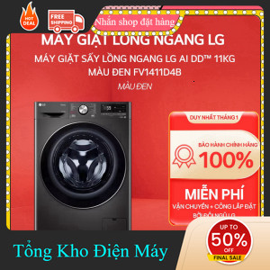 ib shop ✔️_   FV1411D4B  Máy giặt sấy lồng ngang LG AI DD™ 11kg màu đen FV1411D4B _siêu khuyến mãi _