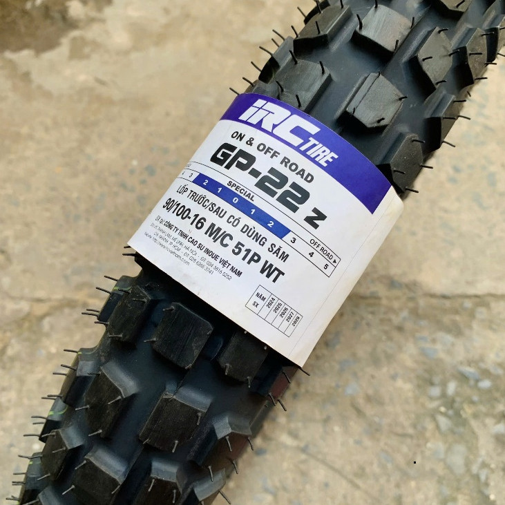 (GP22z 90/100-16) Vỏ IRC GP22z 90/100-16 WT cho xe Yamaha PG-1 - Vỏ sử dụng ruột - Made in Việt Nam
