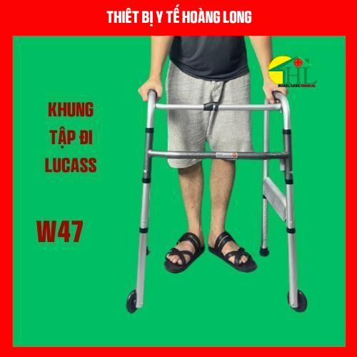 [HÀNG CHÍNH HÃNG]Khung Tập Đi Cho Người Già, Khung Hợp Kim Nhôm Có Bánh Xe Chống Trơn Trượt Lucass W