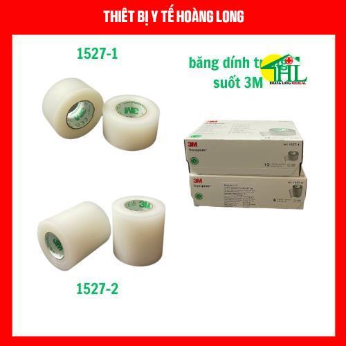 [CHÍNH HÃNG] 3M TRANSPORE 1527-1, 1527-2, (1 HỘP) - Băng keo trong plastic y tế 3M Transpore, băng k