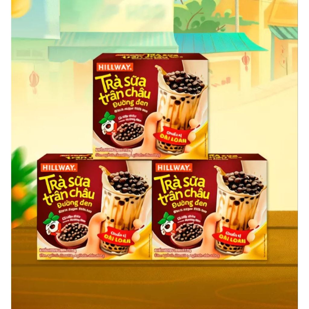 (Tặng ly kim cương) Combo 3 hộp trà sữa trân châu Hillway