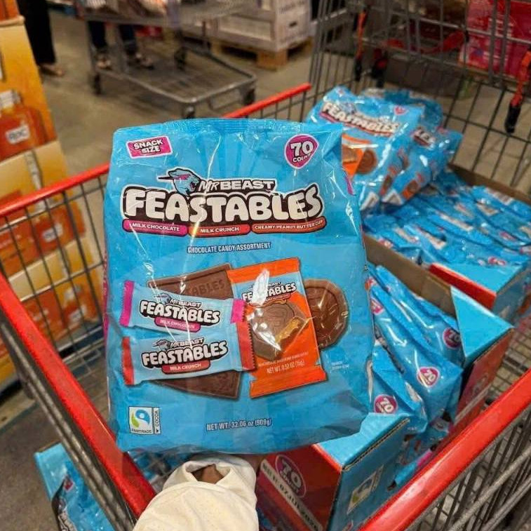 7/2026 Kẹo Socola Feastables MrBeast Mix 3 Vị - Peanut Butter 2Cup - Milk Chocolate - Milk Crunch - 