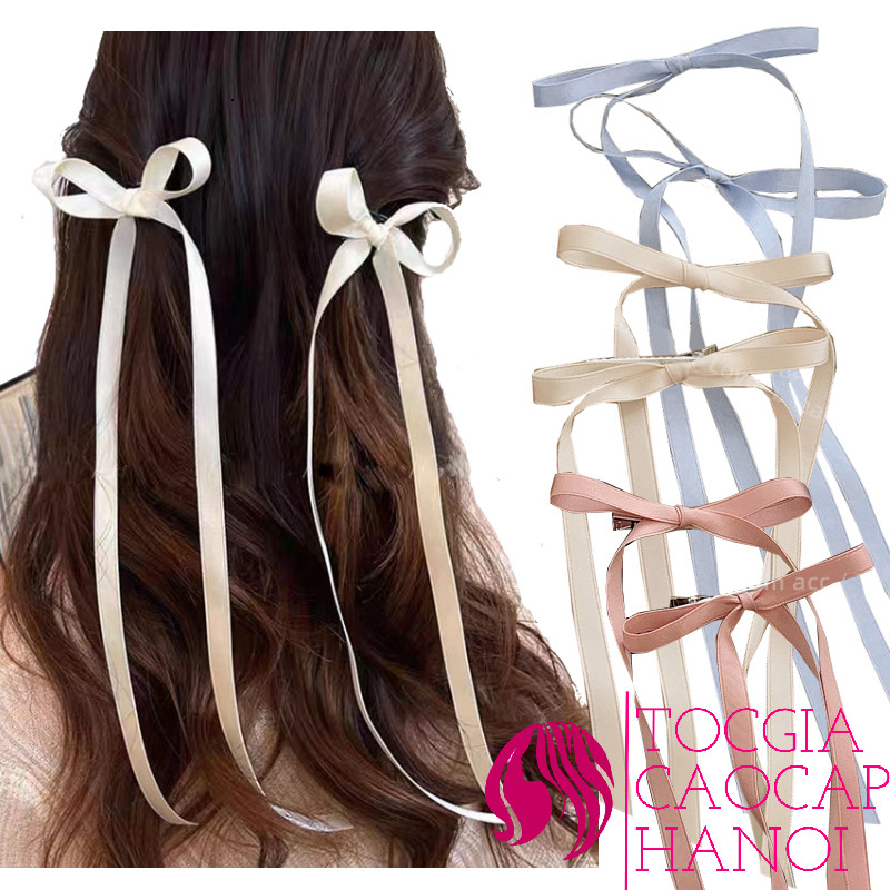 Kẹp tóc nơ ruy băng 1 NƠ đuôi dài, nhiều màu ngọt ngào dễ thương NO11 ZC