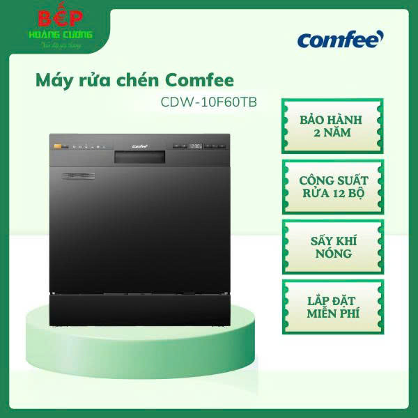 Máy Rửa Chén Thông Minh COMFEE CDW-10F60TB Để Bàn 12 Bộ – Sấy Khí Nóng, Diệt Khuẩn UV