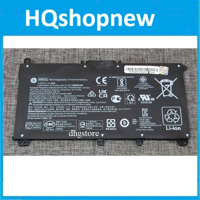 ⚡️ Pin dùng cho laptop HP 15-EG 15-EH 17-CN 17-CP, 240 245 250 255 G9, 255 470 G8, HW03XL 41.04Wh Ne