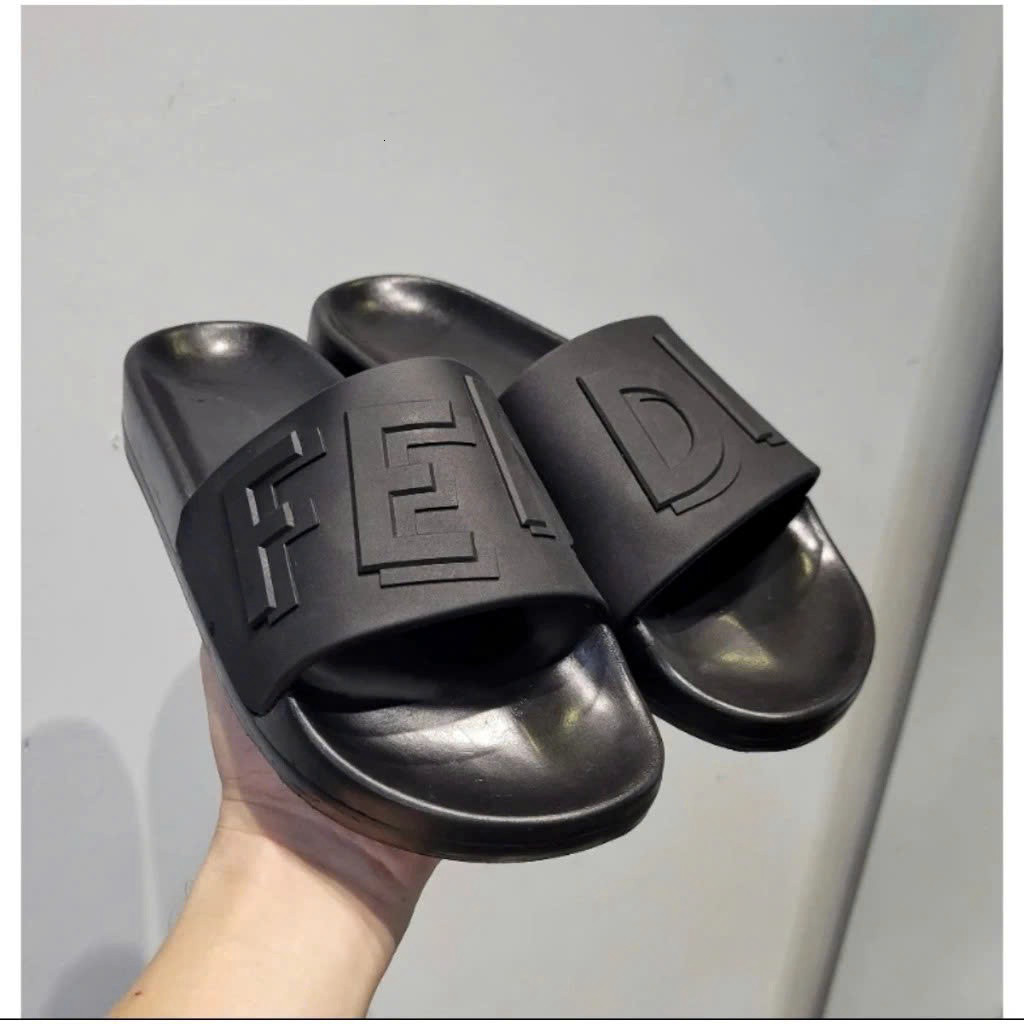 Dép Nam Cao Su Fendi Phong Cách Siêu Đẹp, Họa Tiết Chữ Nghệ Thuật, Đế Êm Chống Trượt